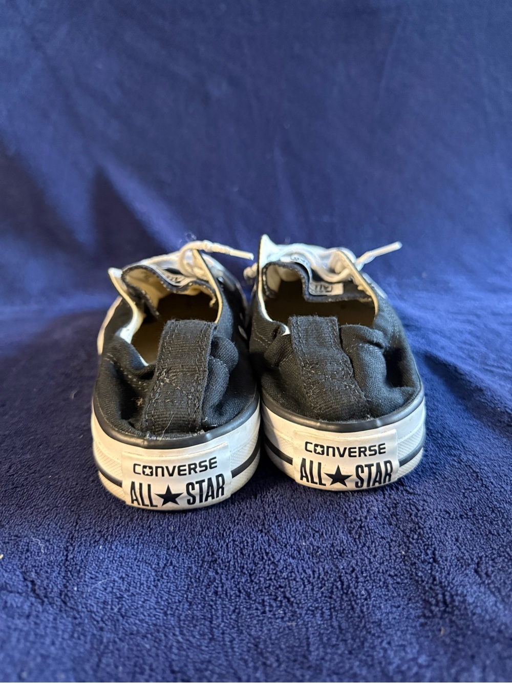 Converse Black and White Slip-On Backless Low Top Sneakers - Picture 4 of 5